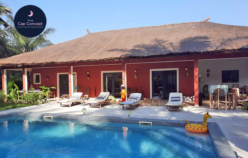 Villas Maisons à louer avec piscine Cap Skirring dans résidence surveillée et entretenue baie de boucotte location de vacances